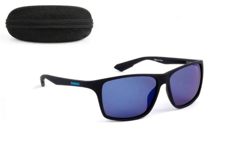 OCULOS SHIMANO TECHNIUM MATTE BLACK & BLUE MIRROR