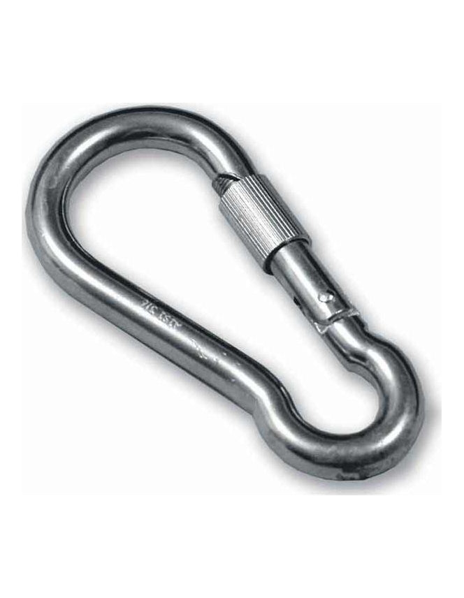 MOSQUETON CON SEGURIDAD INOXIDABLE