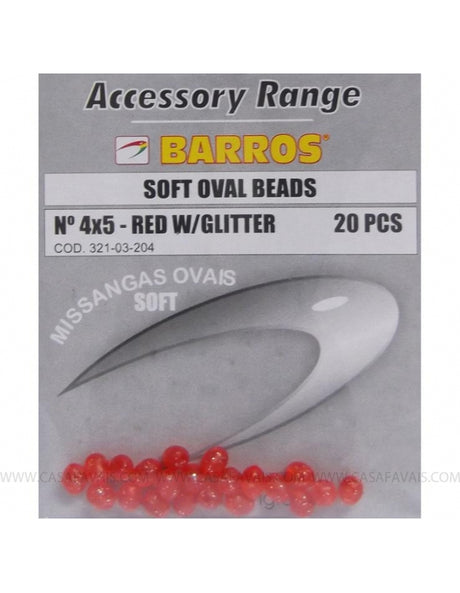 MISSANGAS SOFT OVAL BEADS 4X5MM VERMELHO GLITTER